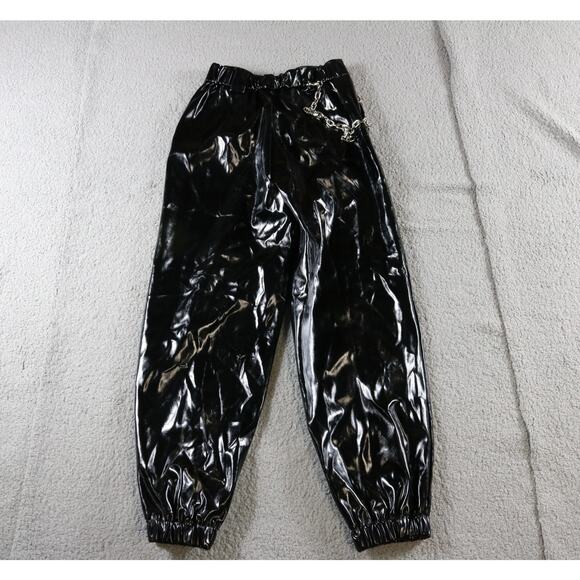 I.AM.GIA Pants M Black Coated PVC Cobain Cargo Chain Link High Waist Goth Punk - Picture 3 of 9